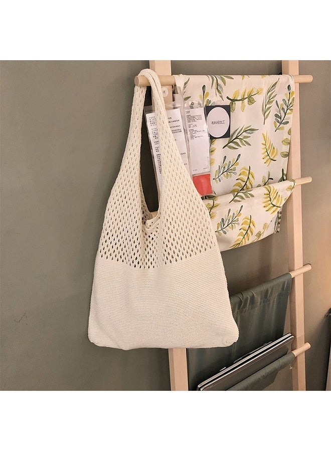 حقيبة كروشيه للسيدات، حقيبة شاطئ شبكية كروشيه لعطلة الصيف، حقيبة بوهيمية أنيقة محبوكة للسيدات، حقيبة شاطئ بمقبض علوي - Image 3